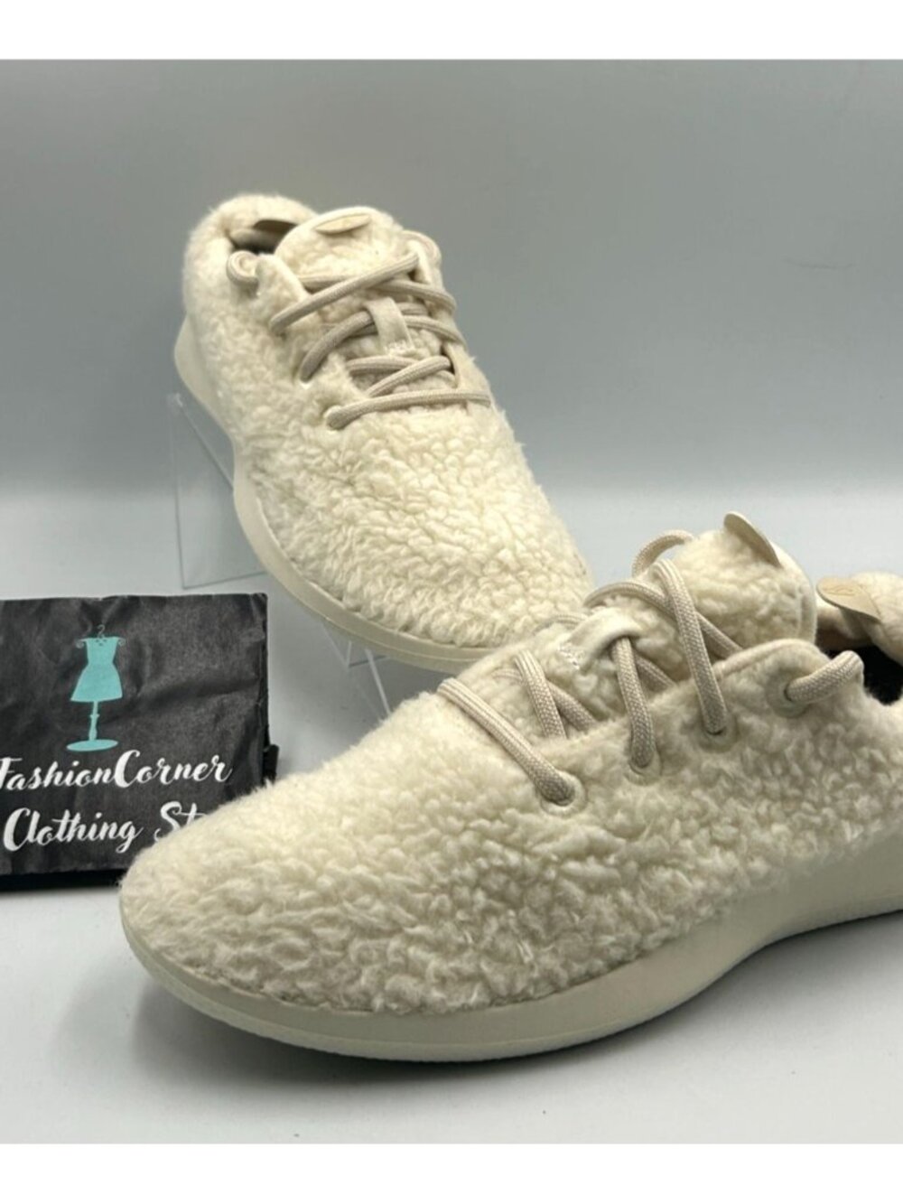 NWOB Allbirds Women's Cream Wool Runner Fluffs Casual Lace-Up Sneakers Sz 8 3279 - Picture 10 of 16